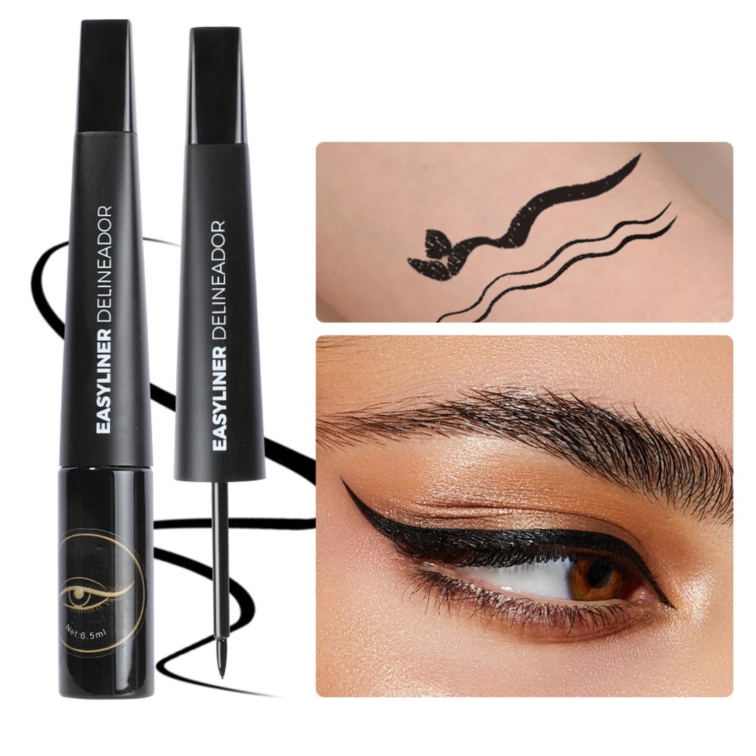 MAEPEOR Ultra-Fine Liquid Eyeliner Black High-Pigmented Matte Eyeliner Pen Stay All Day Makeup with Fine Brush Tip (M01 Black)