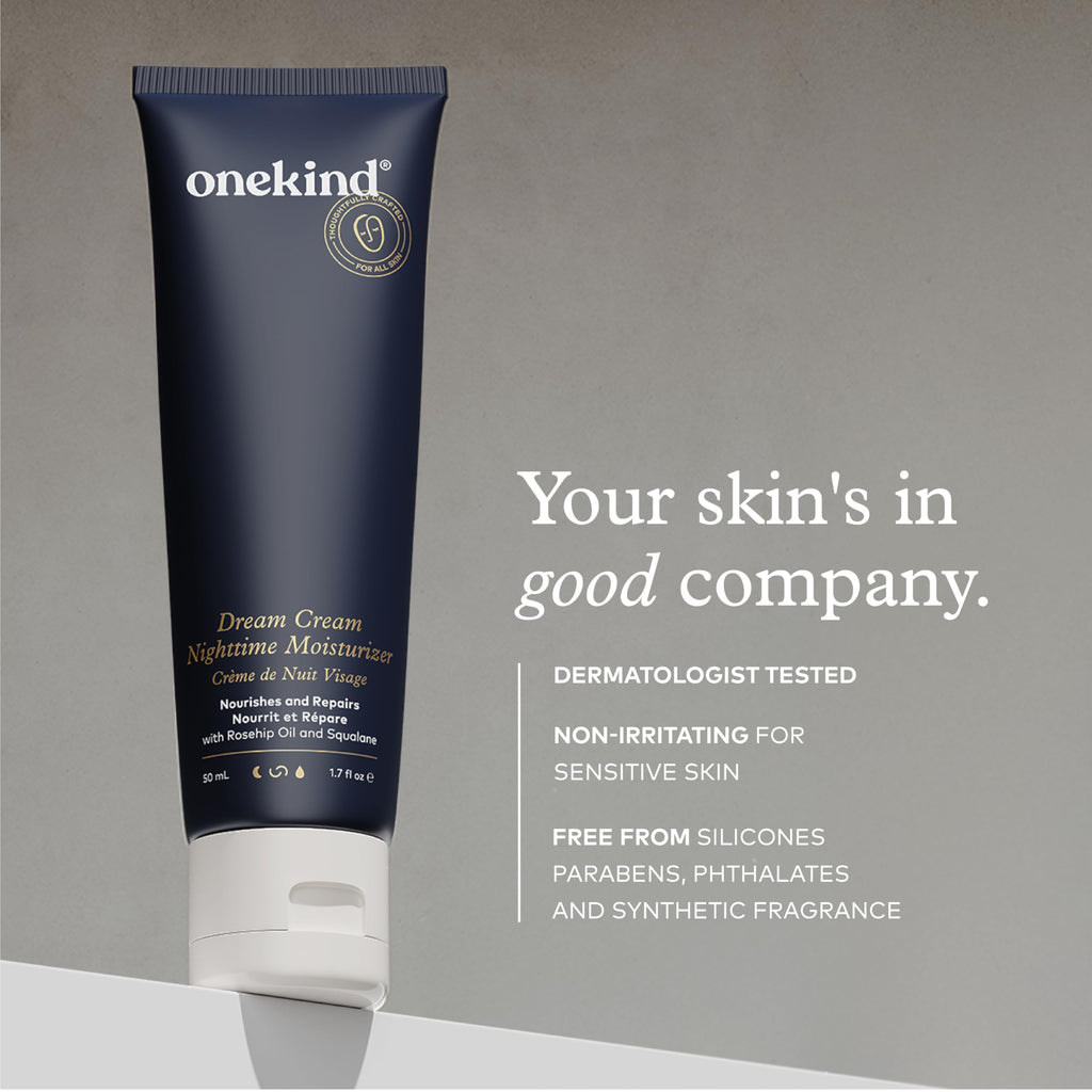 Onekind Night Moisturizer for Face, Hydrating Dream Cream for Wrinkles, Night Cream for Women Anti Aging with Squalane, Rosehip & Shea Butter for Dry & Sensitive Skin – 1.7 oz