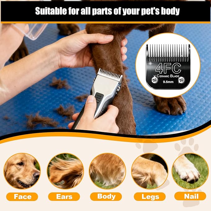 Dog Grooming Blades Compatible with Andis Clippers 4FC Blade (9.5mm)