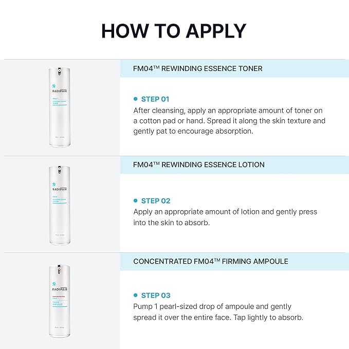 RADIPAIR FM04 REWINDING Essence Toner, 3.72 fl oz | Nourishing and Hydrating Toner for Sensitive Skin, Korean Skin Care Toner for Face with Patented Raw Materials TFM