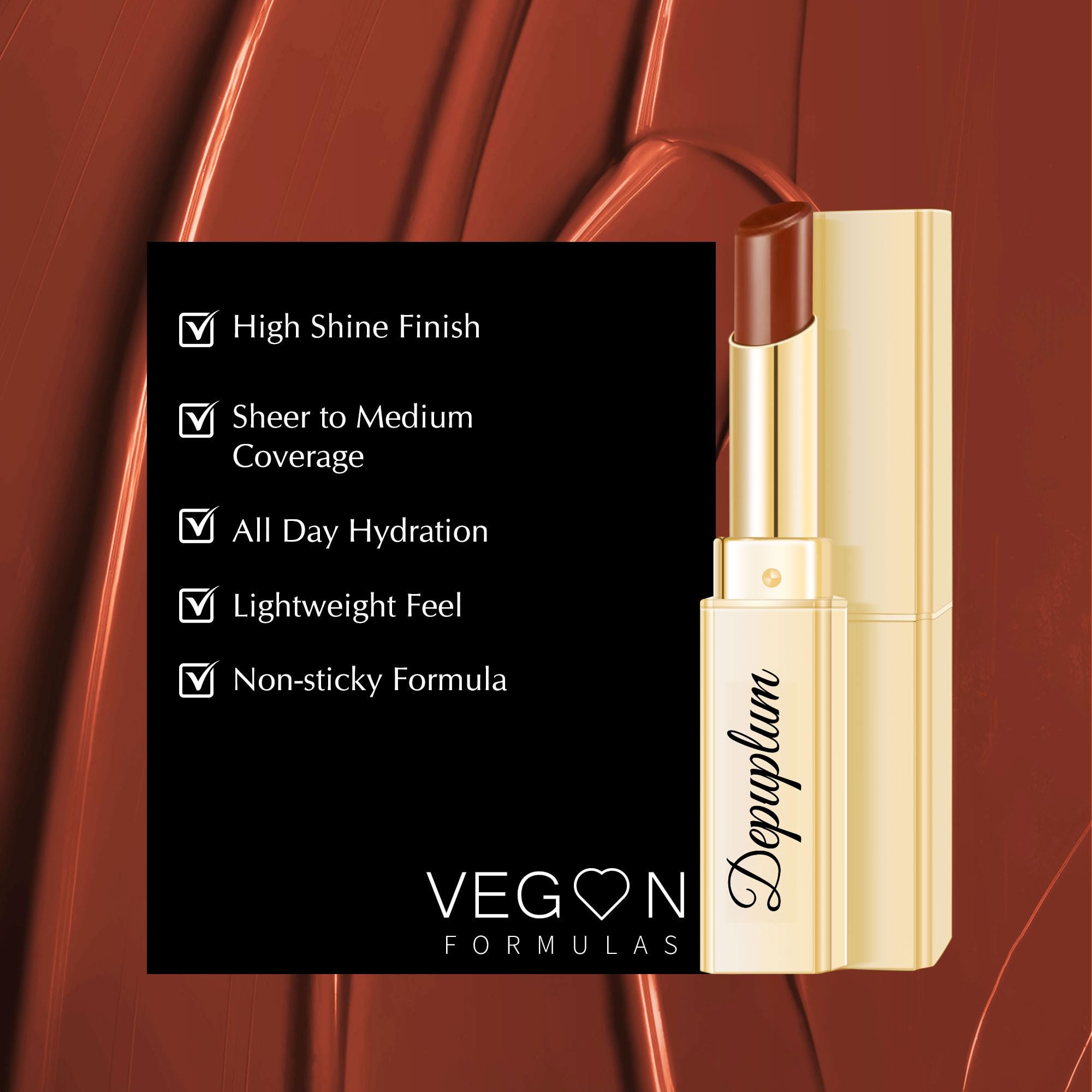 Depuplum Brown Lipstick for Women Moisture Lip Gloss Tinted Lip Balm