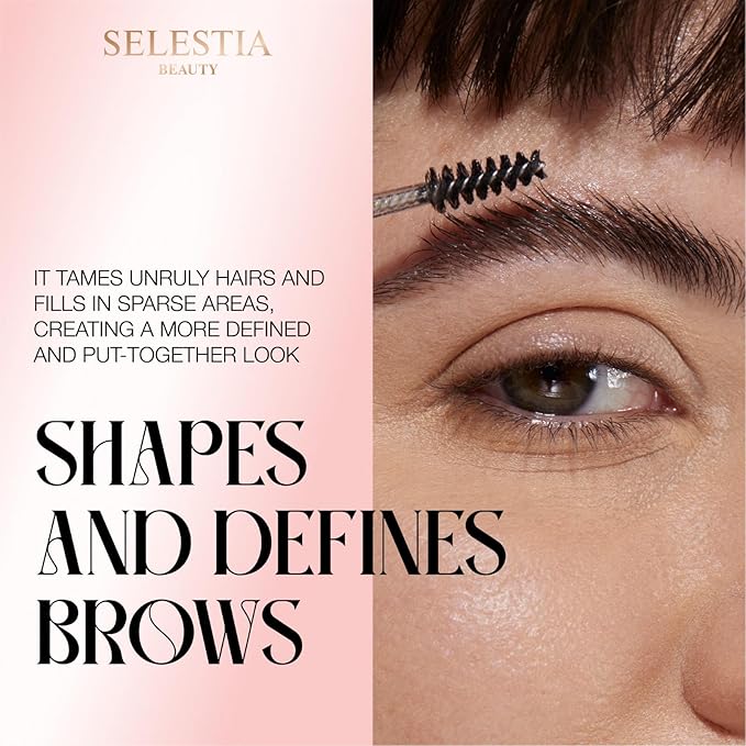 SELESTIA BEAUTY Clear Eyebrow Gel – Long-Lasting Formula for Strong Hold & Natural Finish, Clump & Flake Free – Taming & Defining Brow Lamination Gel, 0.095 fl.oz. – Strong As You Are