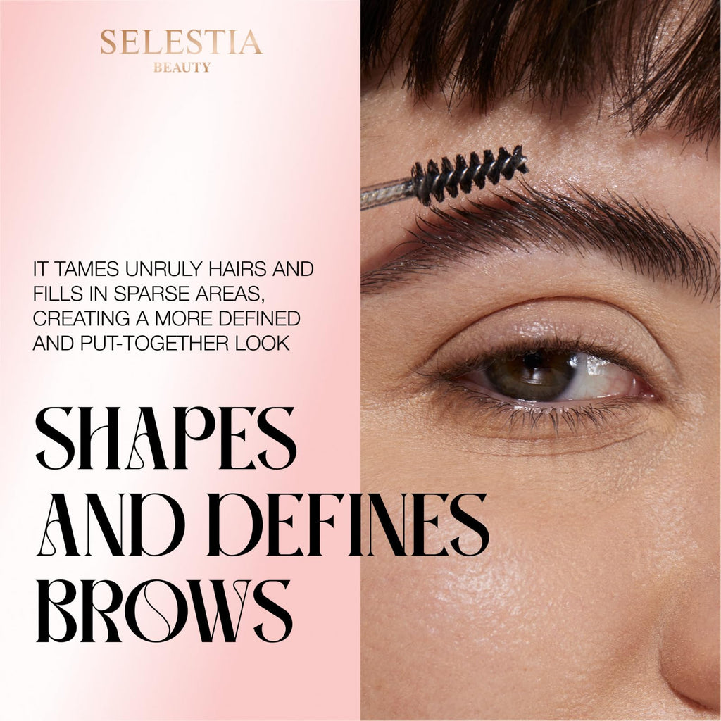 SELESTIA BEAUTY Clear Eyebrow Gel – Long-Lasting Formula for Strong Hold & Natural Finish, Clump & Flake Free – Taming & Defining Brow Lamination Gel, 0.095 fl.oz. – Strong As You Are