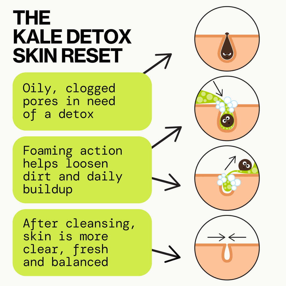 Pacifica Kale Detox Face Wash for Oily & Acne-Prone Skin, Deep Cleansing Facial Cleanser & Makeup Remover with Super Greens Kale, Seaweed & Clay, 5 fl oz –Clean Beauty, Vegan & Cruelty-Free