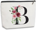 KDXPBZ Initial Personalized Makeup Bag - Bridesmaid & Birthday Gift for Women, Mom & Best Friend - Custom Letter B Cosmetic Bag