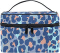 MNSRUU Makeup Bag, Bule Leopard Print Travel Makeup Organizer Bag Cosmetic Cases Toiletry Bags for Girl Women Ladies