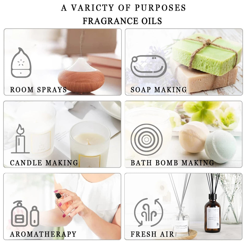 PHATOIL Fruity Fragrance Oil Gift Set for Diffuser, Soap Candle Making