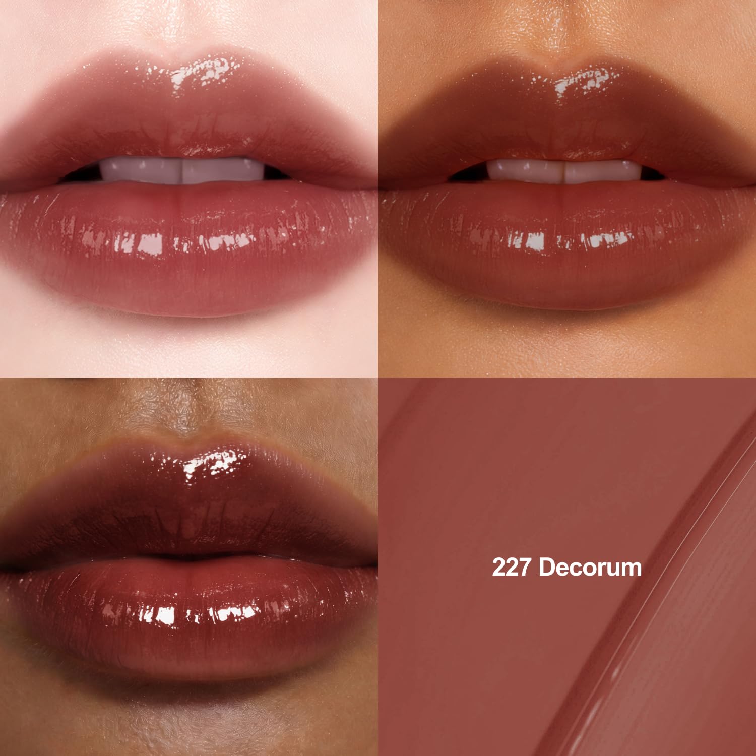 DINTO Blur-Glowy Lip Tint (227 Decōrum) – Dewy Finish Glowy Korean Lip Tint, Long Lasting All Day Stain, Deep Brick Red, Vegan & Cruelty-Free, 0.11 fl oz