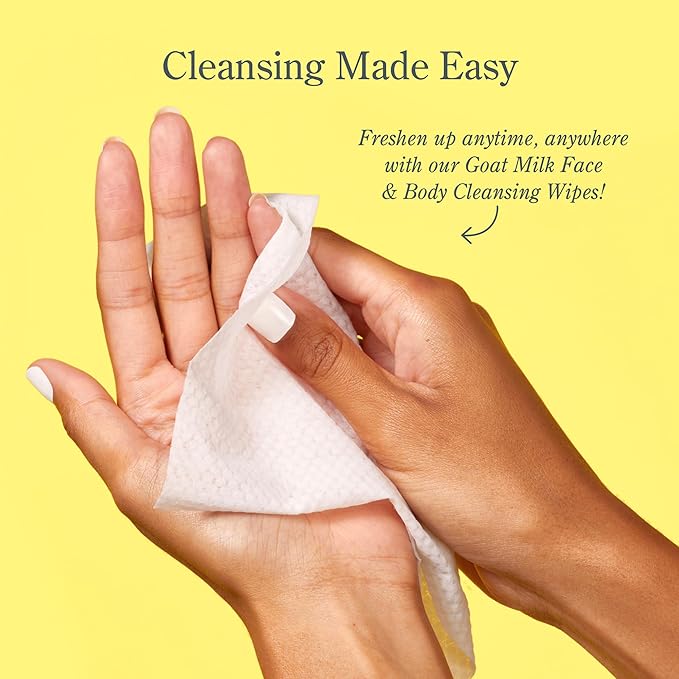 Beekman 1802 Goat Milk Face Wipes, Honeyed Grapefruit, 30 Count