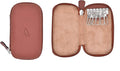 Adamis Full Grain Genuine Leather Keychain Holder Pouch, Key Case, Soft Strong and Compact Organizer and Wallet with Zip Closure for Extra Safety and 6 Key Holder Hooks in Tan