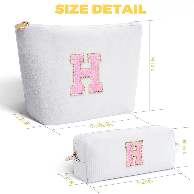 Btffitting Gifts for Teen Girls Women - Birthday Gifts for 10 11 12 13 14 15 16 17 18 Years Old Girl,Makeup Bag Cosmetic Bag,Teacher Gift Trendy Stuff Toiletry Bag - White,H