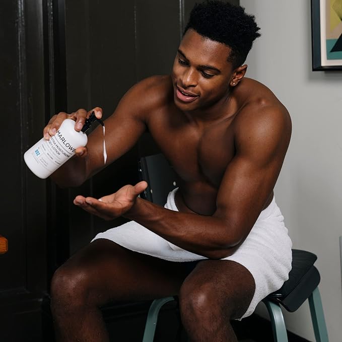 MARLOWE. Body Lotion for Men, 15 oz Pump, Hydrating & Nourishing Daily Moisturizer for Dry Skin, Non-Oily, Clean Vegan Formula with Aloe Vera & Amino Acids, Original Fresh Sage & Fir Scent