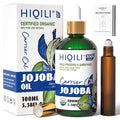 HIQILI Organic Jojoba Oil Cold Pressed for Hair, Nail & Skin Care