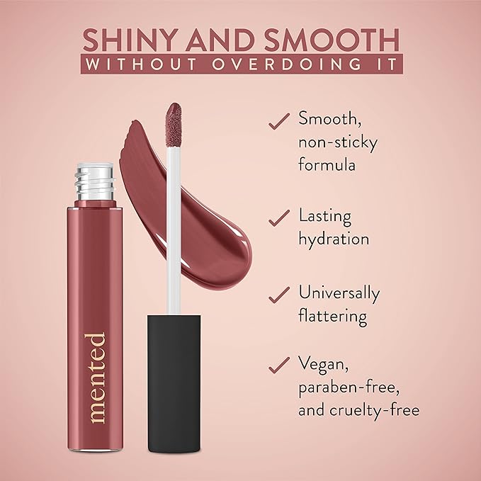 Mented Cosmetics Lip Gloss for Women Tinted Lip Balm Stain, Made in USA