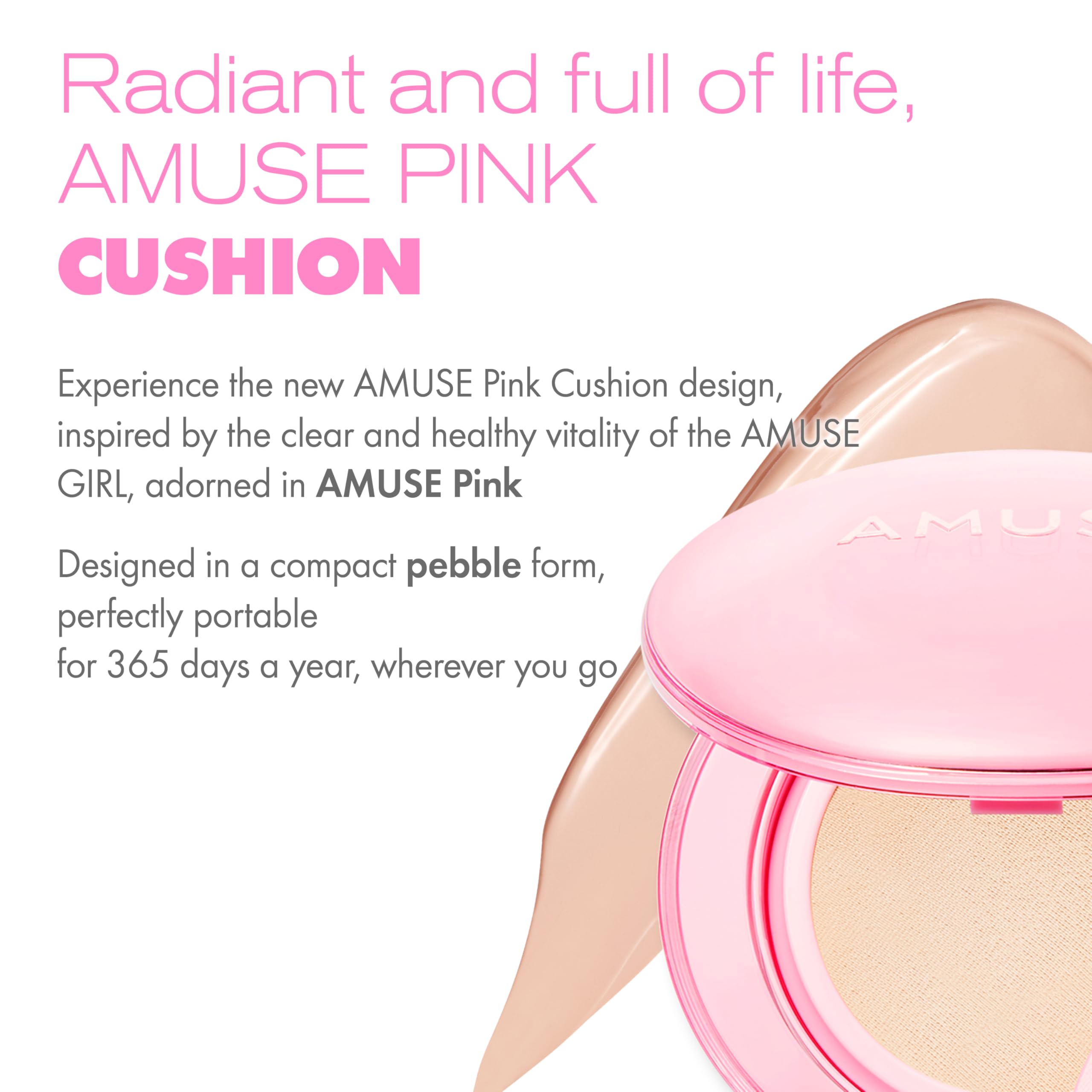 AMUSE SEOUL Dew Power Vegan Cushion Foundation Refill (01 PURE REFILL) - Semi Glow, Full Coverage, Dewy Finish, Long Lasting, Lightweight, Smooth Radiant Skin, Vegan, Korean Beauty Makeup
