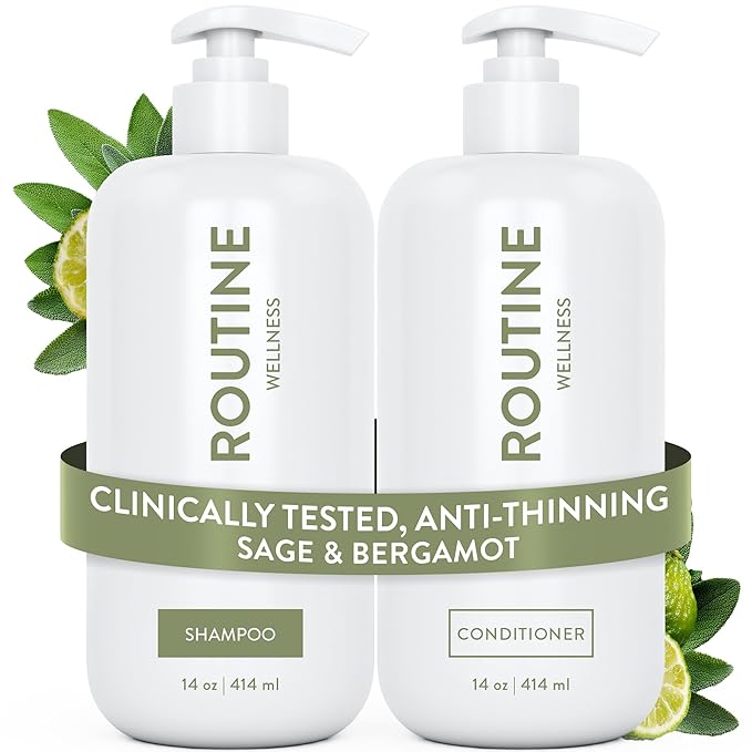 Routine Wellness Anti-Thinning Shampoo & Conditioner - Sage & Bergamot