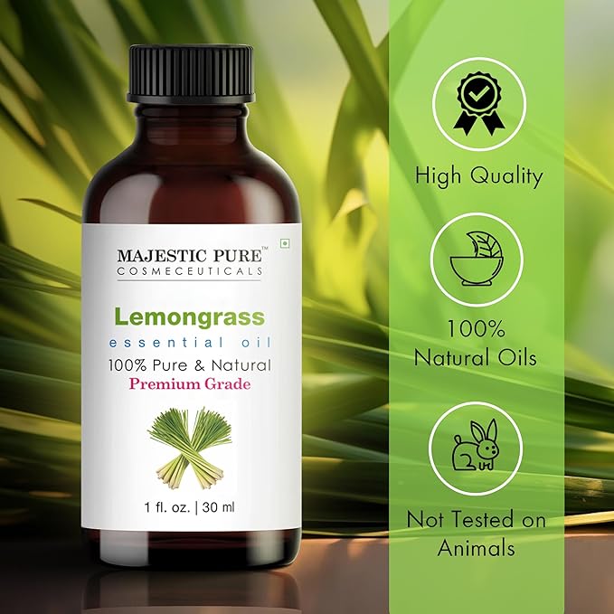 Majestic Pure Lemongrass Essential Oil for Diffuser - 1 Fl Oz
