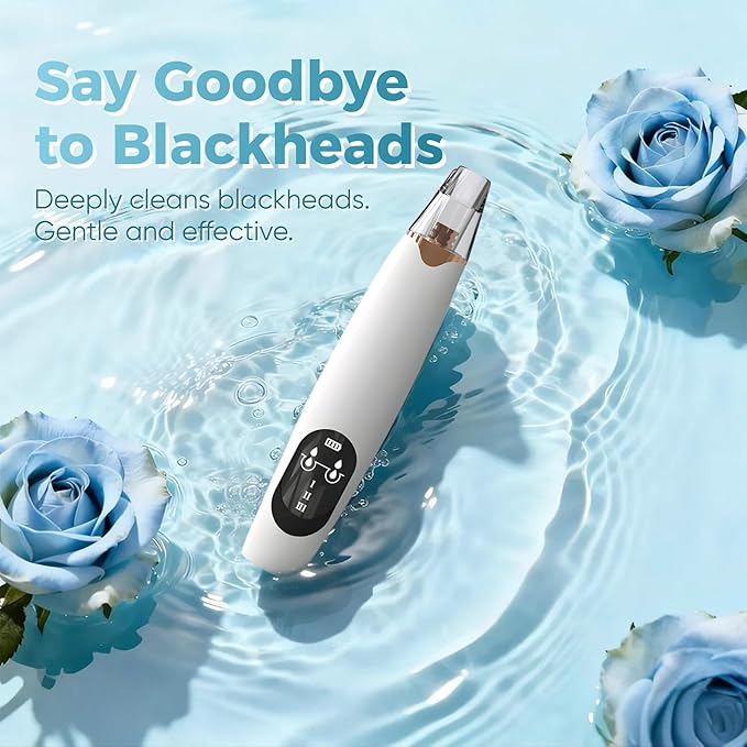 Gacavks Blackhead Remover Pore Vacuum, Electric Facial Pore Extractor with Silicone Probes & Vibration Tech, 3 Suction Levels Pore Cleaner for Facial Cleansing, USB Rechargeable