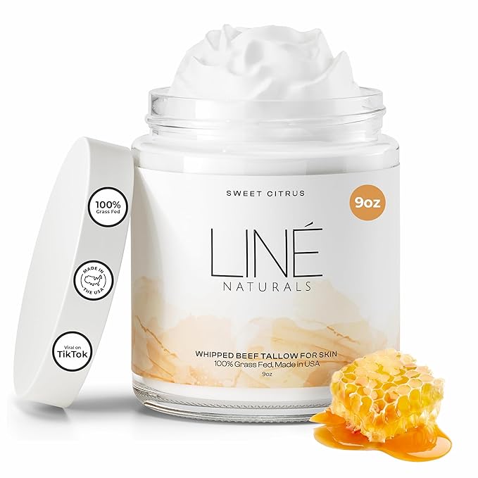 Liné Naturals Grass-Fed Whipped Beef Tallow, Face & Body, Sweet Citrus