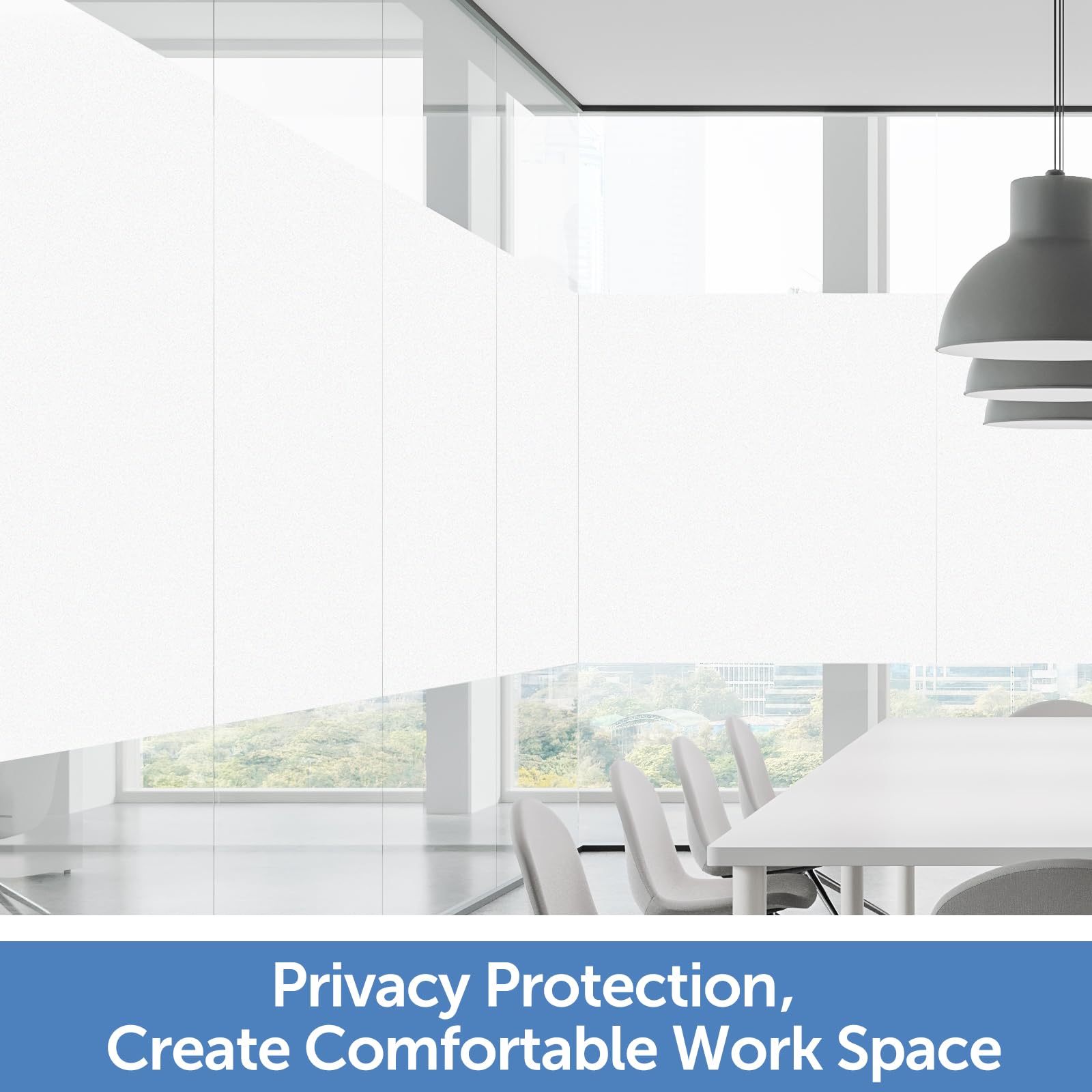 HIDBEA Frosted Window Privacy Film, Frosted White, 35.4 x 78.7 Inch
