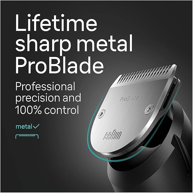 Braun All-in-One Men's Shaving Kit Series 7 7440, 12-in-1 Beard, Face, Nose, Ear Trimmer, Hair Clippers, Body Groomer and Manscaping + Travel Case + Charging Stand