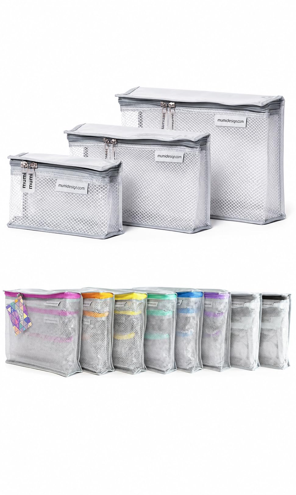 MUMI Travel Toiletry Bag Set of 3 - Clear TSA Approved