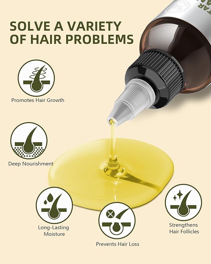 Ktintar 100% Natural Raw Batana Oil for Hair Growth, Dr Sebi Hair Growth Oil From Honduras, Thicker & Stronger Hair, Prevents Hair Loss, Eliminates Split Ends 8.46 Fl Oz (Pack of 1)