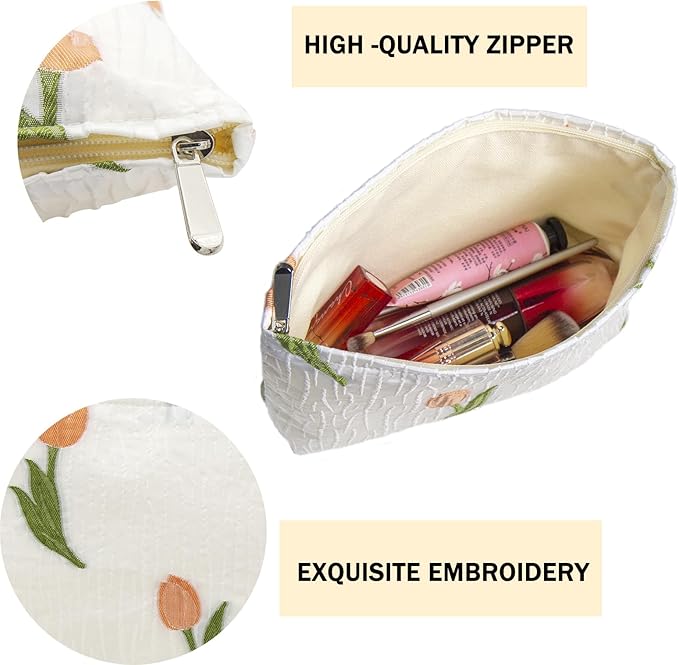 getgto 2 Pcs Makeup Bags, Large Cosmetic Bag Travel Toiletry Bag