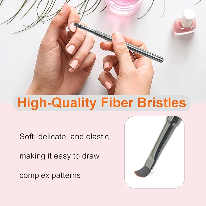 MYR 6Pcs Metal Nail Art Brushes & 2pcs Nano Nail Files for Nail Art Designs