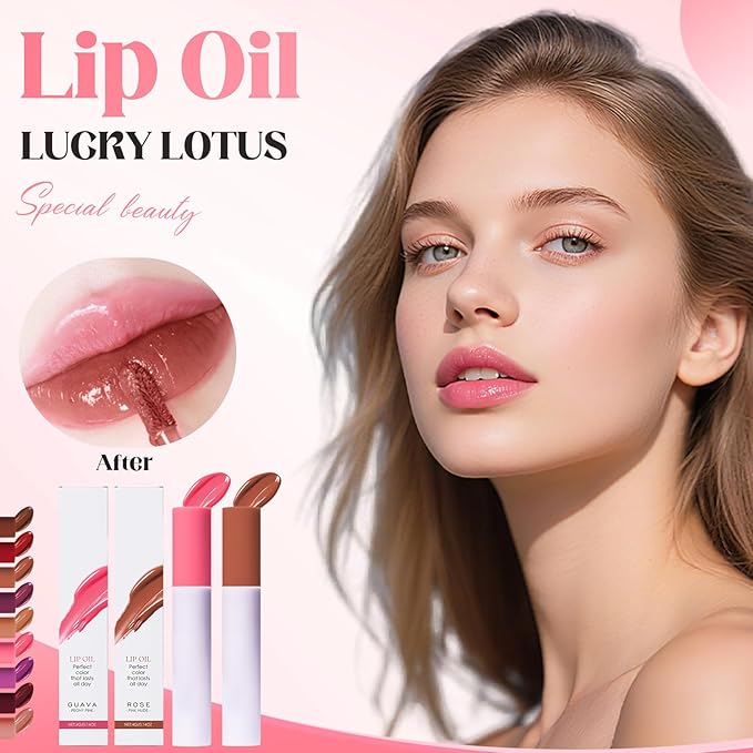 Lips Staining Lip Oil, 2026 New Lip Tint Lips Oil Long-Lasting Moisturizing, Plumping Hydrating Glossy Lip Glosses, Glossy Lip Stain Creamy Texture for Girl and Women (FIRST SARI)