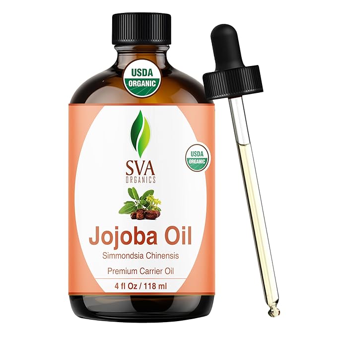SVA Organic Jojoba Seed Carrier Oil with Dropper, 4 Fl Oz (118 ml)