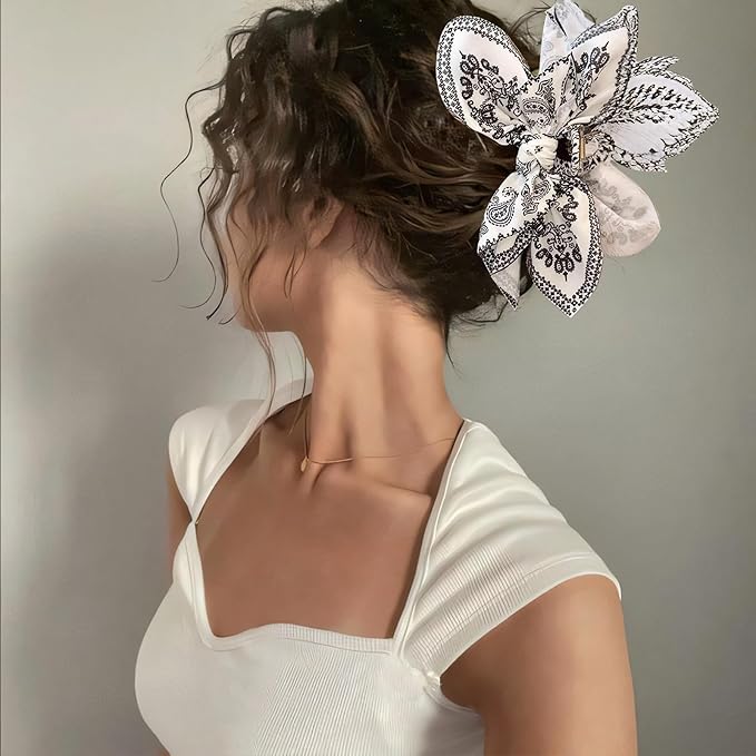 Hadutrek Bow Claw Hair Clips 3PCS Big Hair Bows for Women Butterfly Styling Large Hair Clips for Thin Thick Curly Hair for Girls Hair Accessories for Teen Gifts for Valentine's Day