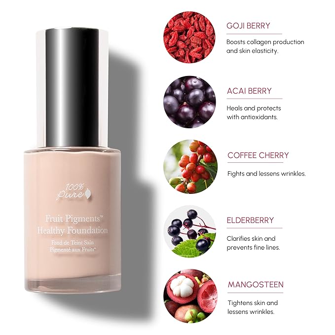 100% PURE Fruit Pigmented Healthy Foundation, Alpine Rose, 1 fl oz