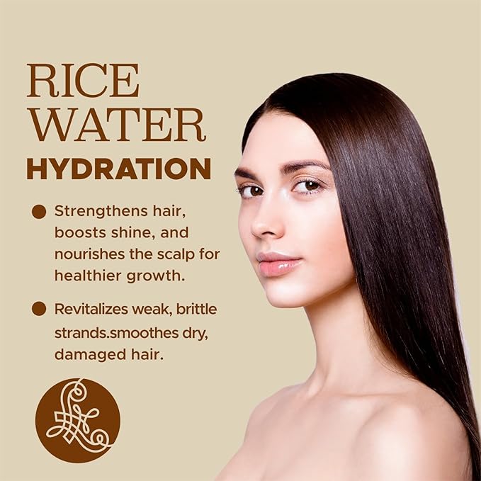 Luseta Rice Water Shampoo and conditioner Set Protein Repair Strengthening & Nourishing Shine for Heat Damaged All Hair Types Hydrating & Frizz Control for Women and Men 16.9oz*2