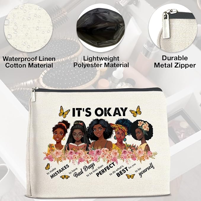 UPNEGE African American Gifts Inspirational Black Women Makeup Bag