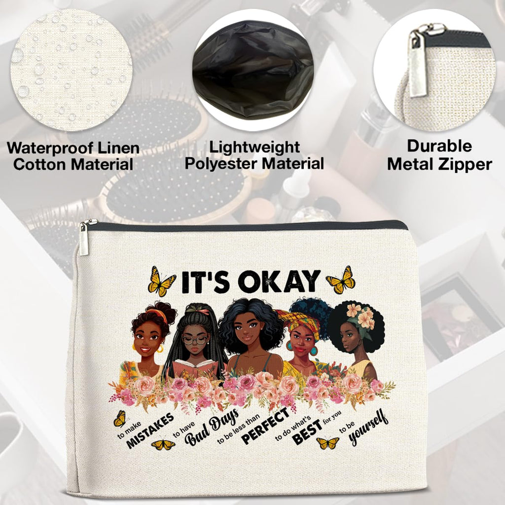 UPNEGE African American Gifts Inspirational Black Women Makeup Bag