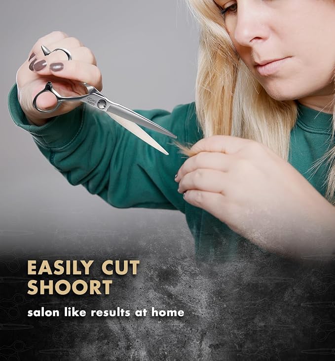 GGPH Professional Hair Cutting Scissors - SUS 440C & Cobalt Stainless Steel Barber Shears Fine Adjustment Tension Premium Shears for Hair Cutting (Hair Cutting Scissors S4, 6.0 Inches)