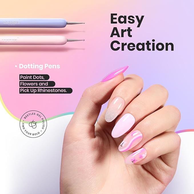 Beetles Nail Art Brushes, 6pcs Nail Art Tool Set