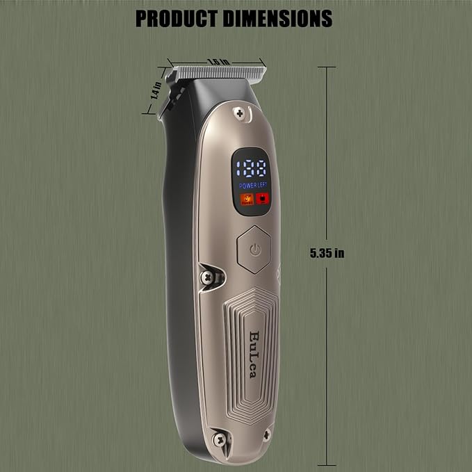 EuLea Multifunctional Hair Clipper with LED Screen, Cordless Rechargeable Beard Trimmer, Body Groomer with 10 Accessories for Men Women Home Travel Use