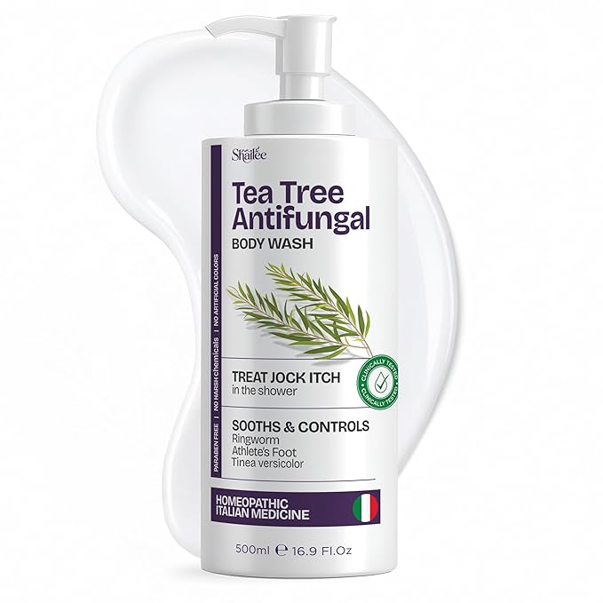 Shailee Antifungal Body Wash with Tea Tree Oil | Eczema Body Wash Treats Ringworm, Back Acne & Jock Itch | Antifungal Soap For Men And Women with 1% Tolnaftate (16.9 Fl Oz Pack of 1)