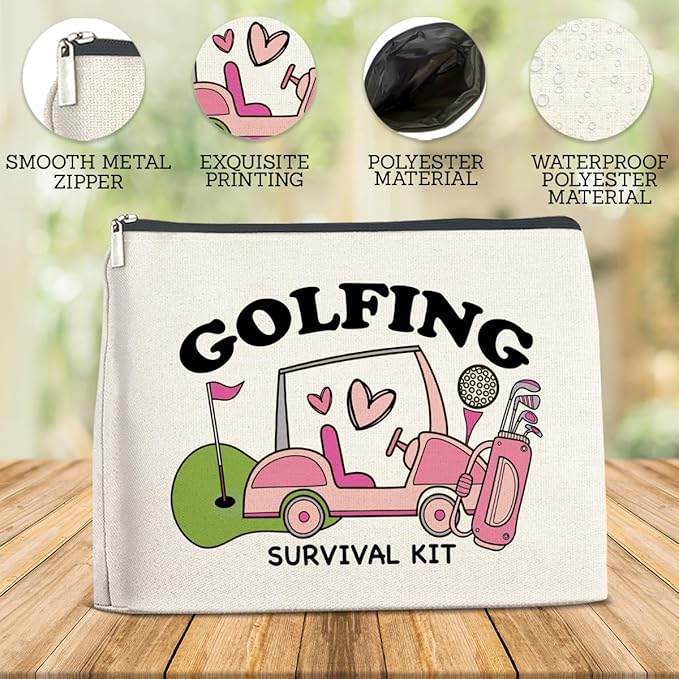 FYDHQSS Golf Gifts Makeup Bag Accessories for Women Golfers Golf Lover