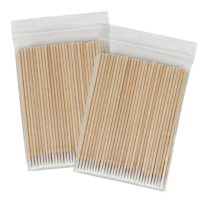 Eyxformula Pointed Tip Cotton Swabs, 200 Pcs, FSC Certified Wooden Sticks