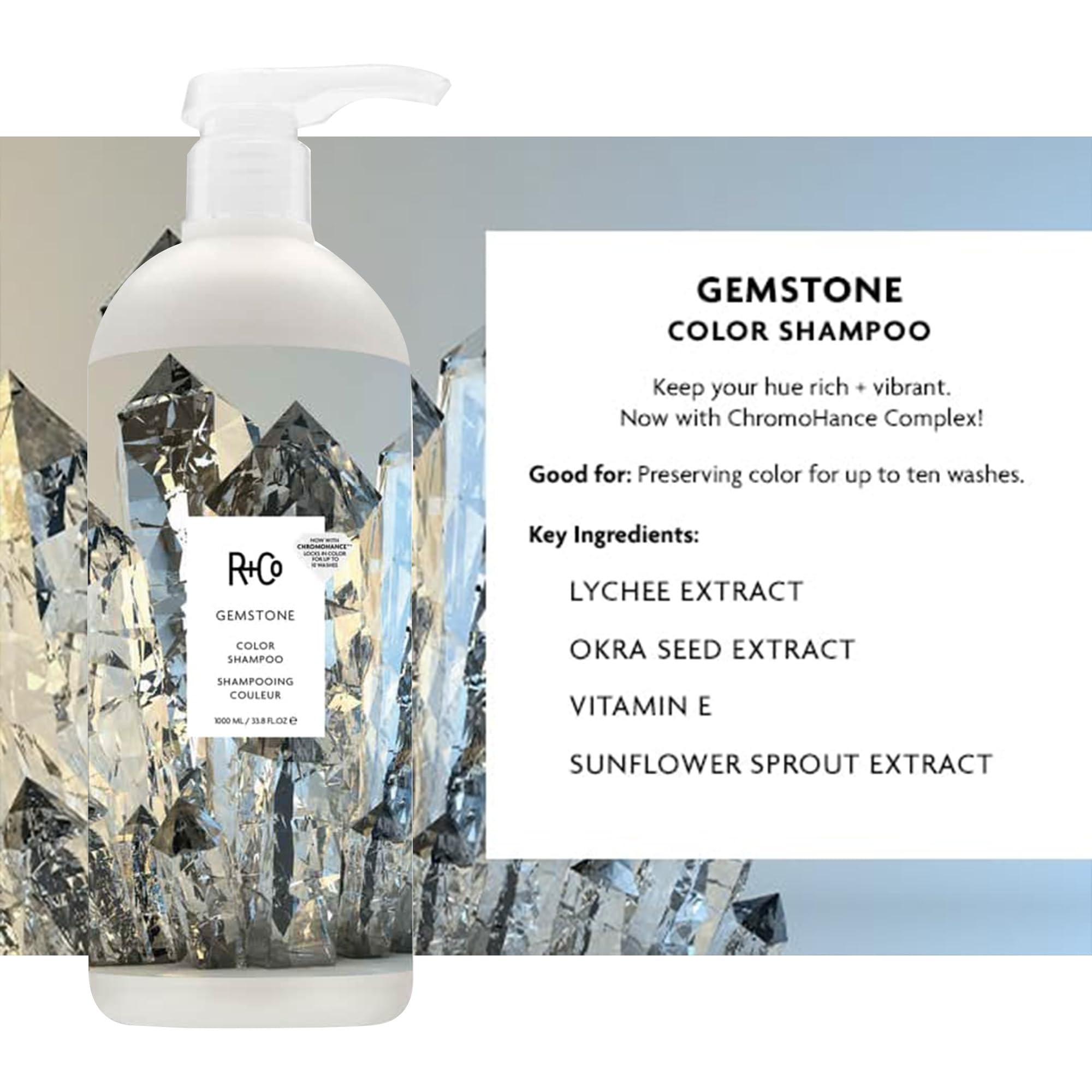 R+Co Gemstone Color Shampoo and Conditioner Set, 33.8 oz (Pack of 2)