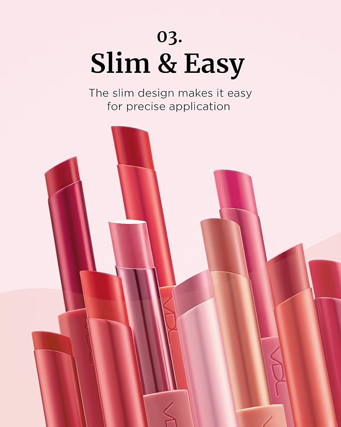 VDL Lip Stain Comfort Slip Lipstick 12, Extra Shot - Lightweight, Matte, Smooth Lipstick for Effortless Comfort. Vibrant and Long-Lasting Lip Color (0.09 oz) | Korean Makeup