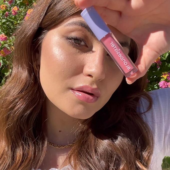 Blondesister 2-in-1 Sweet Gloss Tinted Lip Oil - Lip Oil for Women - Hydrating, Non-Sticky Formula with Light Color - 02 Pink Chocolate - 0.084 oz.