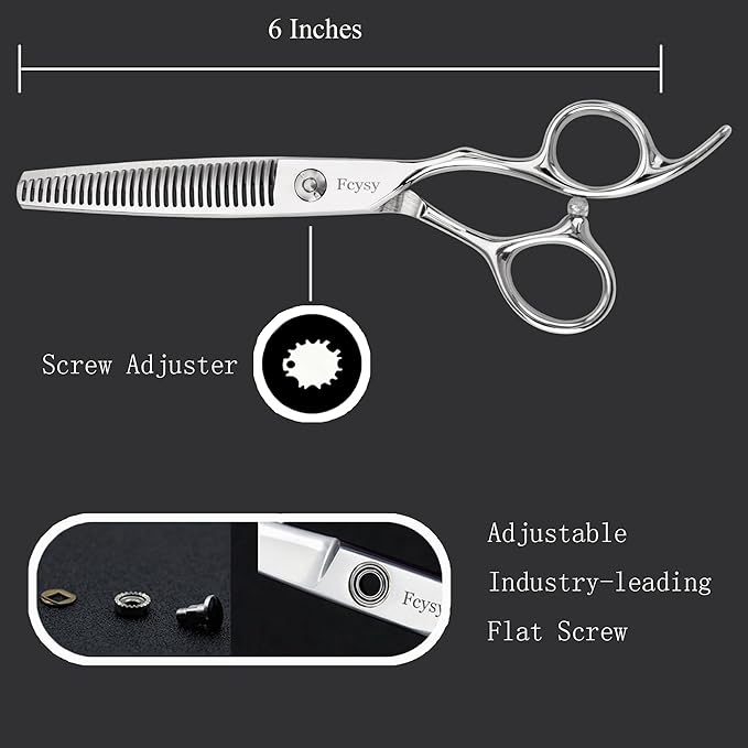 Thinning Shears for Hair Cutting, Fcysy Professional 6 In Seamless Hair Thinning Scissors, Barber Texturizing Shears Blending Scissors for Trimming Hair with 10–15% Thinning Rate