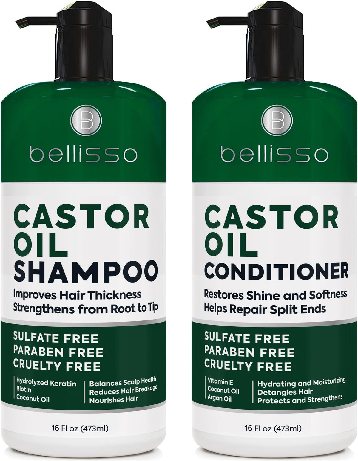 Keratin Shampoo and Conditioner Set - Sulfate Free and Paraben Free - Salon Thickening Treatment for Dry, Damaged, Curly, Frizzy, Straight or Color Treated Hair - Anti Frizz Formula for Women and Men