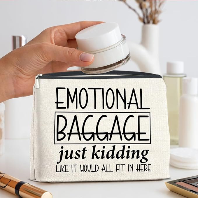 UPNEGE Funny Emotional Baggage Makeup Bag Gifts for Women Friends Bestie Soul Sister BFF, Cosmetic Bag Zipper Makeup Pouch