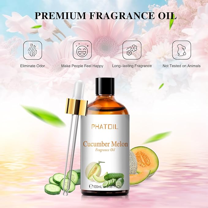 PHATOIL Cucumber Melon Fragrance Oil for Diffuser Aromatherapy 3.38FL.OZ