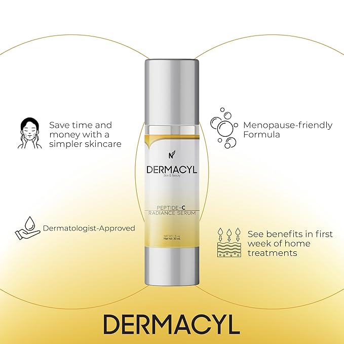 Dermacyl Vitamin C Serum for Face - Peptides c Total Package Serum with Hyaluronic Acid - All-in-One Vitamin Formula for Anti Aging, Hydration, Firms, Lifts, Targets Age spots - Fine Lines & Wrinkles